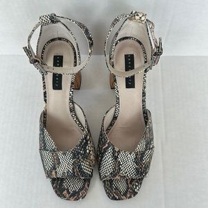 Size 9.5 Sanctuary faux snakeskin heels